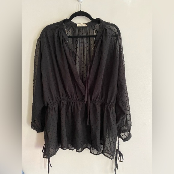 Forever21 / Haute Curve Size 2XL Black Peplum Blouse - Picture 3 of 6